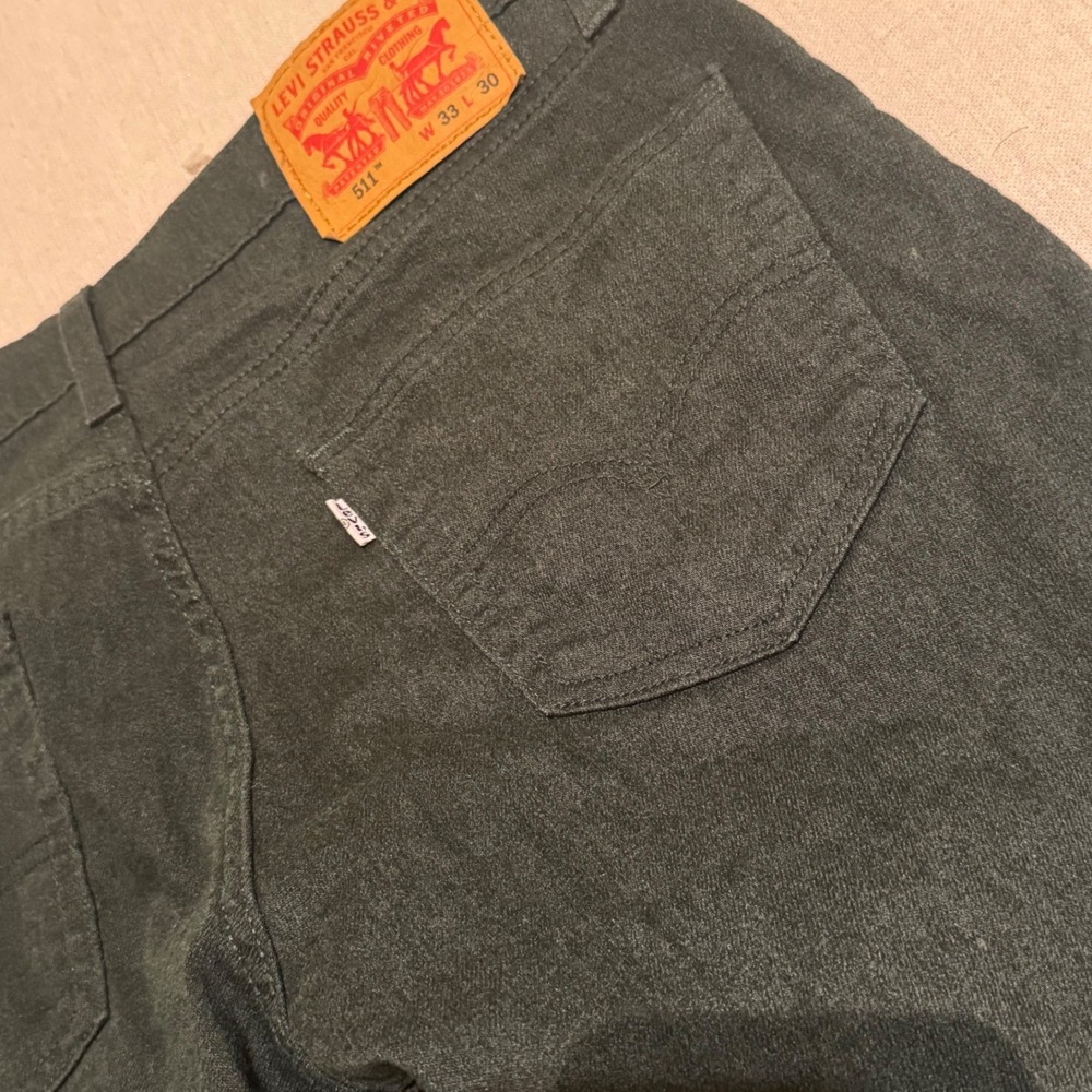 Vintage Levi's 511 Slim Fit Jeans 33x30 Dark Charcoal Green 04511-4089 Y2K